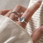 Bague en Argent Sterling avec Pierre Naturelle Ovale éblouissante