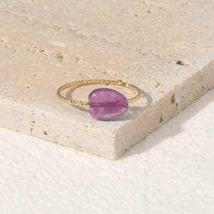 Bague en Pierre Naturelle Minimaliste de Qualité Supérieure 18mm