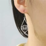 Boucles D’oreilles Lotus en Métal - Goutte D’eau et épanouissement Spirituel