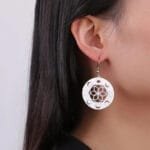 Boucles D’oreilles Rondes en Acier Inoxydable avec Mandalas élégants