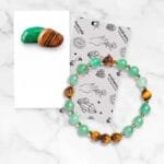 Bracelet Artisanal en Pierre Naturelle Aventurine et Tigre Marron