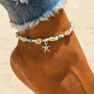 Bracelet de Cheville en Coquillage de Qualité Supérieure pour Femme