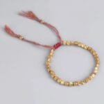 Bracelet de Cheville Style Bouddhiste en Pierres Dorées