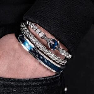 Bracelet en Acier Inoxydable et Pierre Naturelle pour une Touche D’élégance