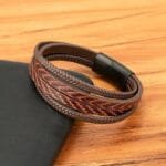 Bracelet en Cuir pour Homme à Fermoir Magnétique de Qualité Supérieure