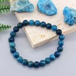 Bracelet en Perles D’apatite Bleue - élégance Océanique