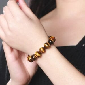 Bracelet œil de Tigre en Pierre Naturelle élégant et Unique