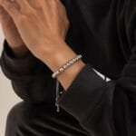 Bracelet Perles Homme en Couleur Argent - élégance Intemporelle