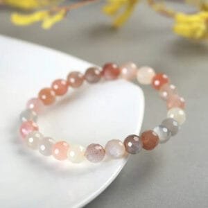 Bracelet Pierre de Lune Colorée Naturelle Fabriqué à Partir de Labradorite