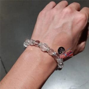 Bracelet Tibétain en Cristal Naturel Gravé fait Main