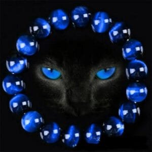 Bracelet Tigre Bleu Unisexe en Pierre - Couleur Bleue Profonde
