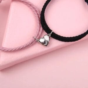 Bracelets de L’amitié Couple Magnétique en Corde et Acier Inoxydable