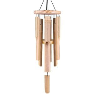 Carillon éolien à Six Tubes en Bambou pour Jardin Zen