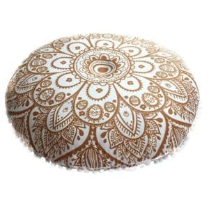 Coussin de Méditation Bohème avec Motifs Mandalas Colorés