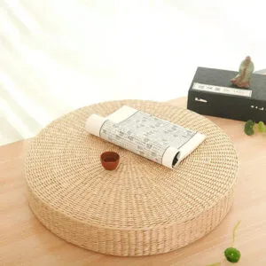 Coussin de Méditation en Paille Ronde pour un Soutien Optimal