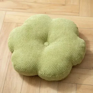 Coussin de Méditation Floral en Tissu Doux - Vert ou Blanc
