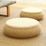 Coussin de Méditation Tatami Naturel avec Assise Stable 40x40 Cm