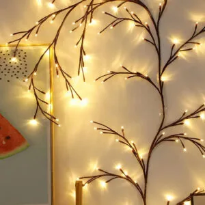 Lampe Murale Style Arbre de Vigne en Bronze Noir élégant
