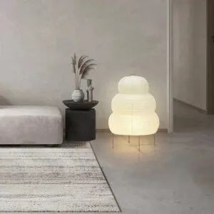 Lampe Zen en Papier et Métal pour une Lumière Douce au Style Japonais