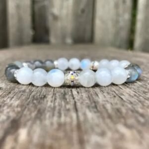 magnifique bracelet en pierre de lune et labradorite aux proprietes 339