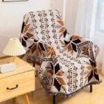 Plaid en Coton à Motifs Géométriques de Style Ethnique Tribal Indien