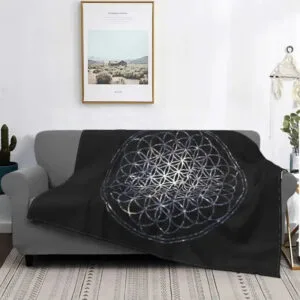 Plaid Noir Mandalas pour une Décoration élégante et Mystérieuse