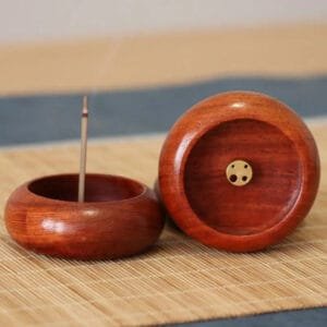 Porte Encens en Bois en Forme de Bol pour Méditation et Détente