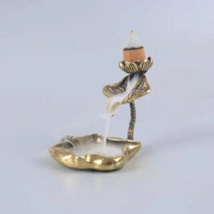 Porte Encens Feuille de Lotus en Métal élégant et Facile à Nettoyer