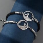Ravissant Bracelet Couple Petit Prince et Renard en Corde Tressée