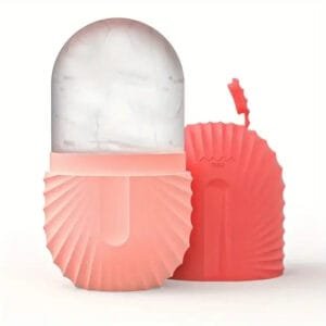 Rouleau à Glace Rose Transparent pour un Massage Frais du Visage