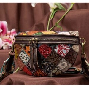 Sac à Bandoulière Femme Style Bohémien en Cuir Véritable élégant
