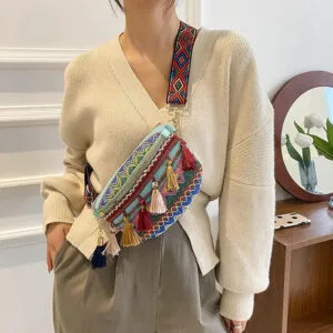 Sac à Bandoulière Femme Style Folklorique Coloré et Ludique