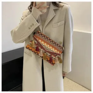 Sac à Bandoulière Femme Vintage avec Franges pour un Style Bohème