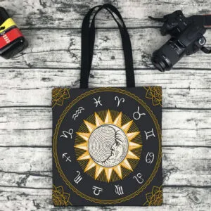 Sac à Bandoulière Imprimé Motif Soleil en Toile de Haute Qualité