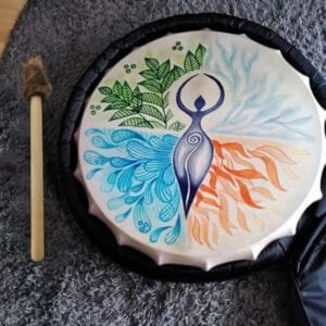 Tambour Chamanique Peinture Spirituelle pour Méditation Apaisante