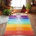 Tapis de Yoga de Méditation 7 Chakras en Coton et Jute